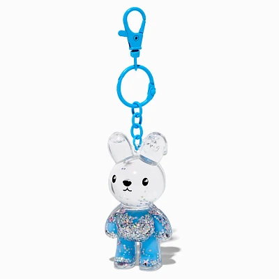 Bunny Water-Filled Glitter Keychain