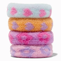 Pastel Print Rolled Hair Ties - 4 Pack