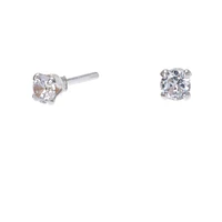 C LUXE by Claire's Sterling Silver Cubic Zirconia 3mm Round Stud Earrings