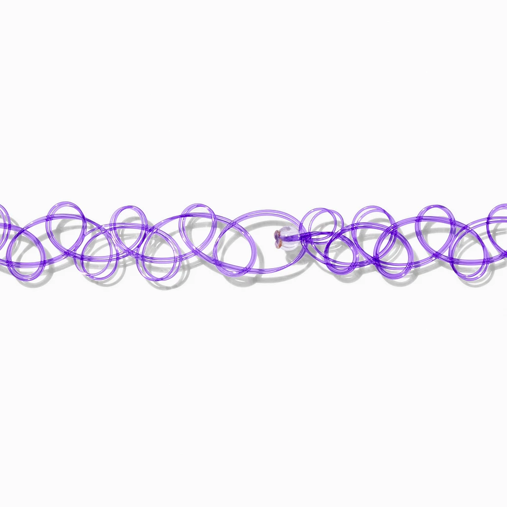Purple Charm Tattoo Choker Necklace