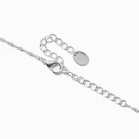Silver-tone Large Script Initial Pendant Necklace