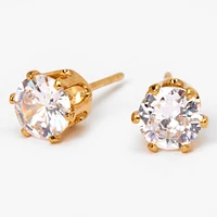 C LUXE by Claire's 18kt Gold Plated Cubic Zirconia 6mm Cupcake Stud Earrings
