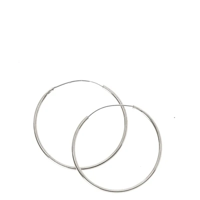 Silver-tone 30mm Thin Hoop Earrings