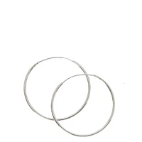 Silver-tone 30mm Thin Hoop Earrings