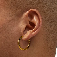 C LUXE by Claire's 18kt Gold Plated 20mm Clicker Hoop Earrings
