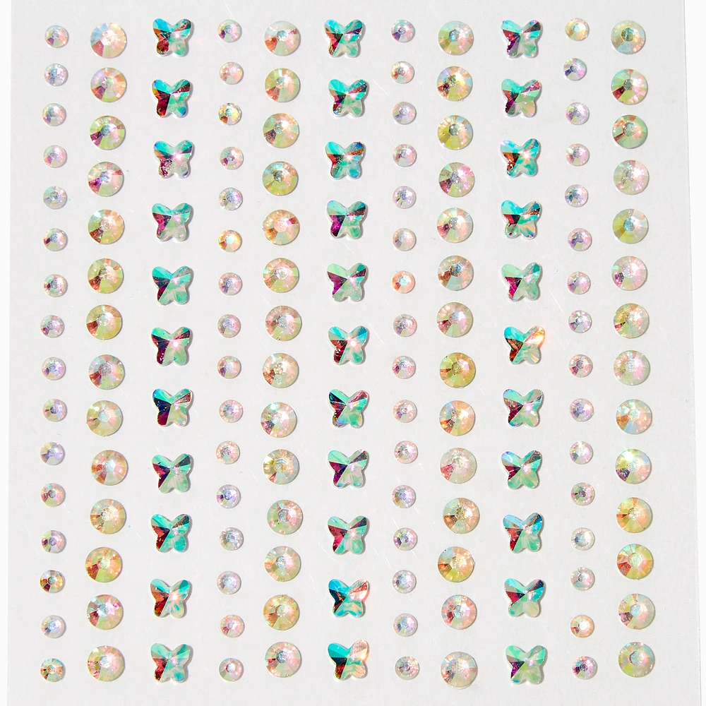 Aurora Butterfly Crystal Hair Gems - 153 Pack