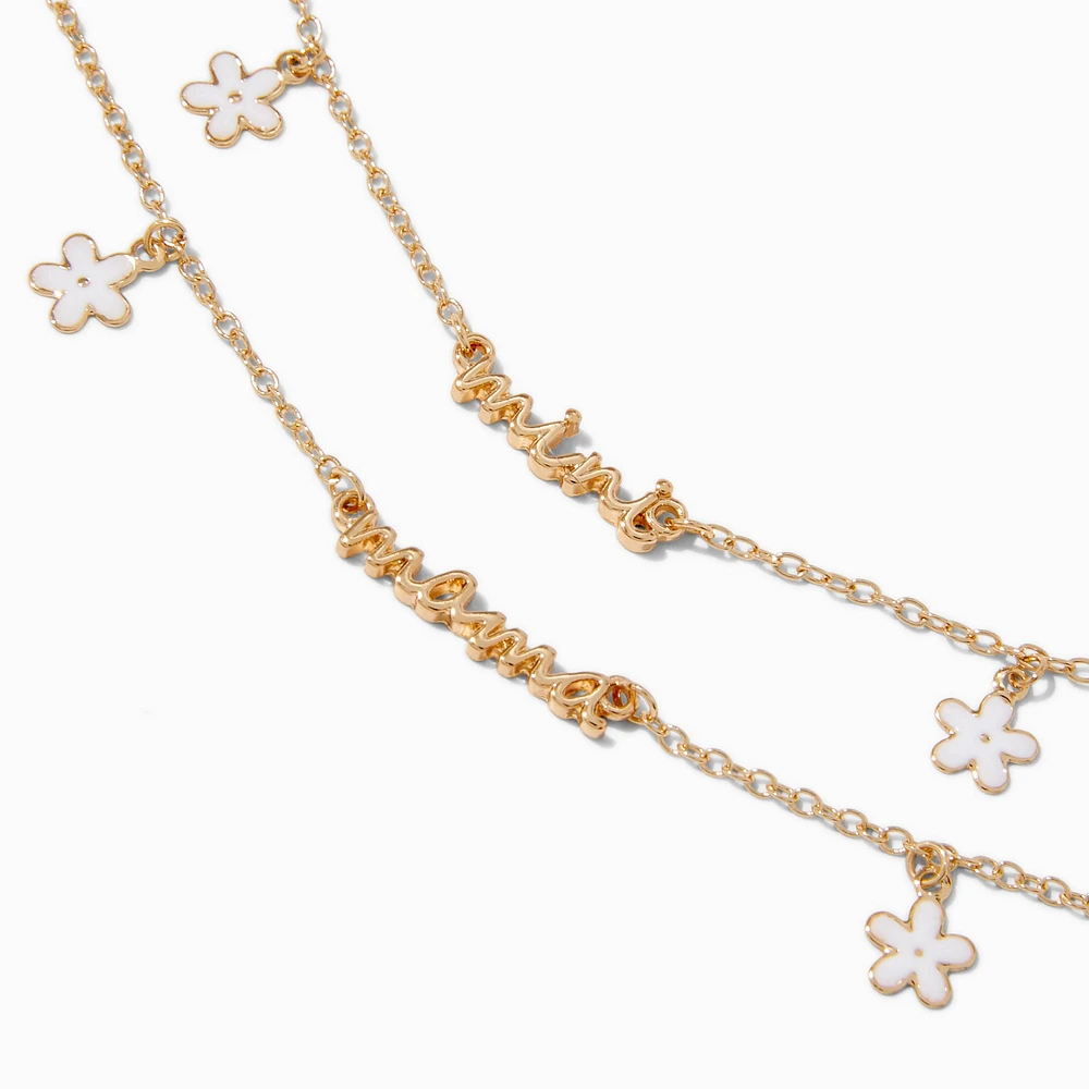 Mommy & Me "Mama" & "Mini" Flower Charm Necklaces - 2 Pack