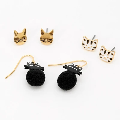Cats Mixed Earrings Set - 3 Pack