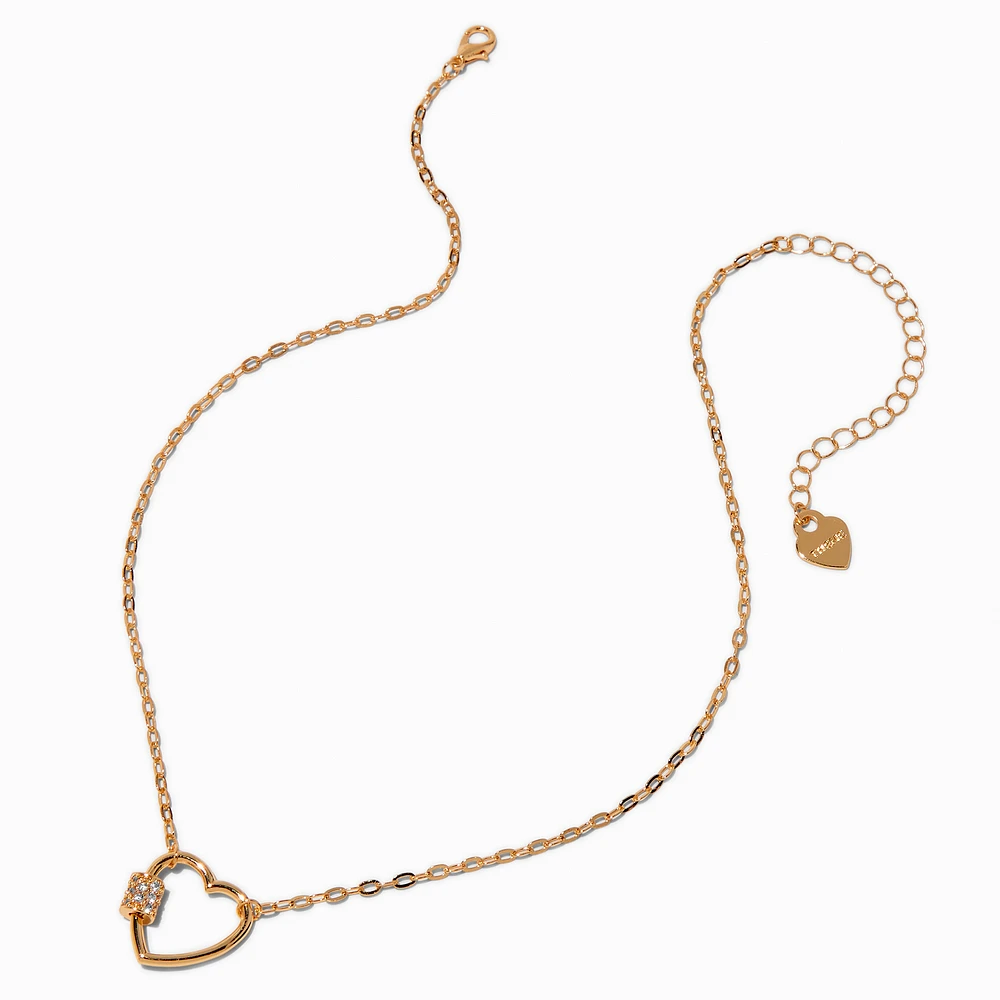 T H E M E x Claire's Gold-tone Heart Carabiner Necklace