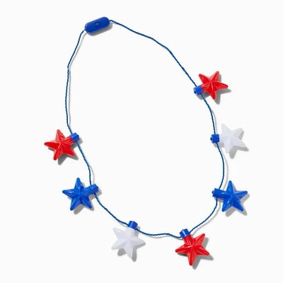 Stars & Stripes Red, White, & Blue Stars Light-Up Necklace