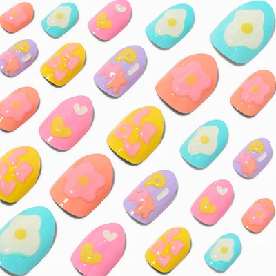 Puffy Icons Stiletto Press On Vegan Faux Nail Set - 24 Pack