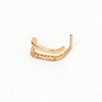Gold-tone Dainty Crystal 20G Nose Ring