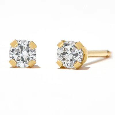 Round Diamond Stud Earrings 1/10 ct. tw. 14kt Yellow Gold