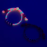T H E M E x Claire's ''Love'' & ''Dreamer'' Glow in the Dark Adjustable Bracelets - 2 Pack