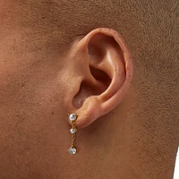 C LUXE by Claire's 18kt Gold Plated Cubic Zirconia Opal Pearl Micro Drop Earrings