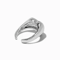 Silver-tone Puffy Heart Ear Cuff