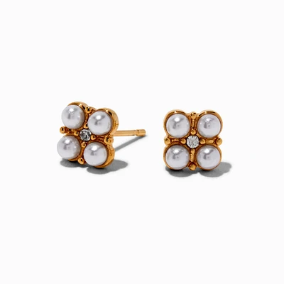 C LUXE by Claire's 18kt Gold Plated Cubic Zirconia Cluster Stud Earrings