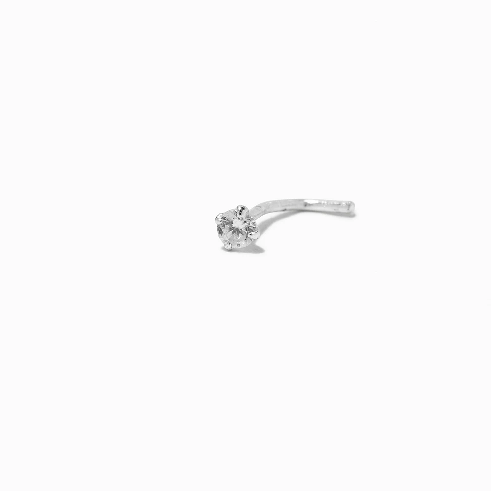 22G Sterling Silver Cubic Zirconia Nose Stud