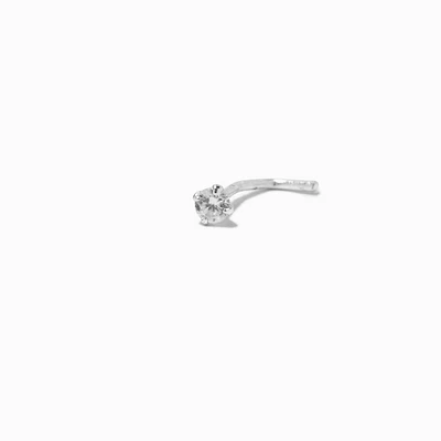22G Sterling Silver Cubic Zirconia Nose Stud