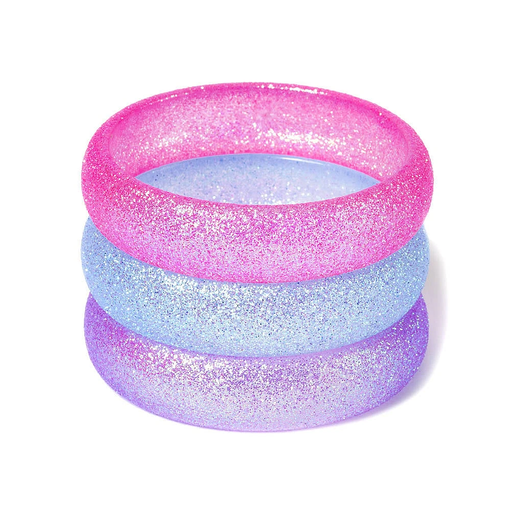 Claire's Club Glitter Bangle Bracelets - 3 Pack