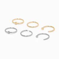 20G Mixed Metal Titanium Ball Nose Rings - 6 Pack