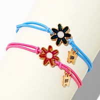 Best Friends Mood Flower Adjustable Bracelets - 2 Pack