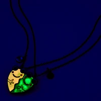 Best Friends Frog Glow in the Dark Split Heart Pendant Necklaces - 2 Pack