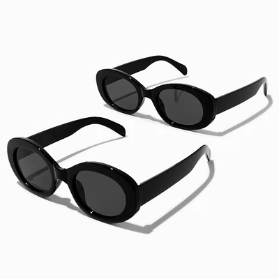 Mommy & Me Matching Black Oval Sunglasses - 2 Pack