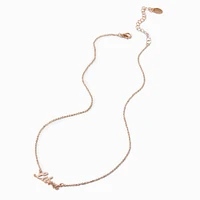 Gold-tone Script Zodiac Pendant Necklace - Libra