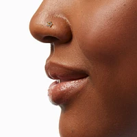 18G Gold-tone Titanium Cubic Zirconia Flower Nose Stud