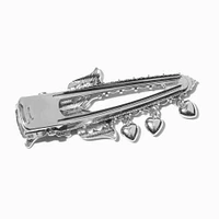 Silver-tone Butterfly Heart Hair Clip 