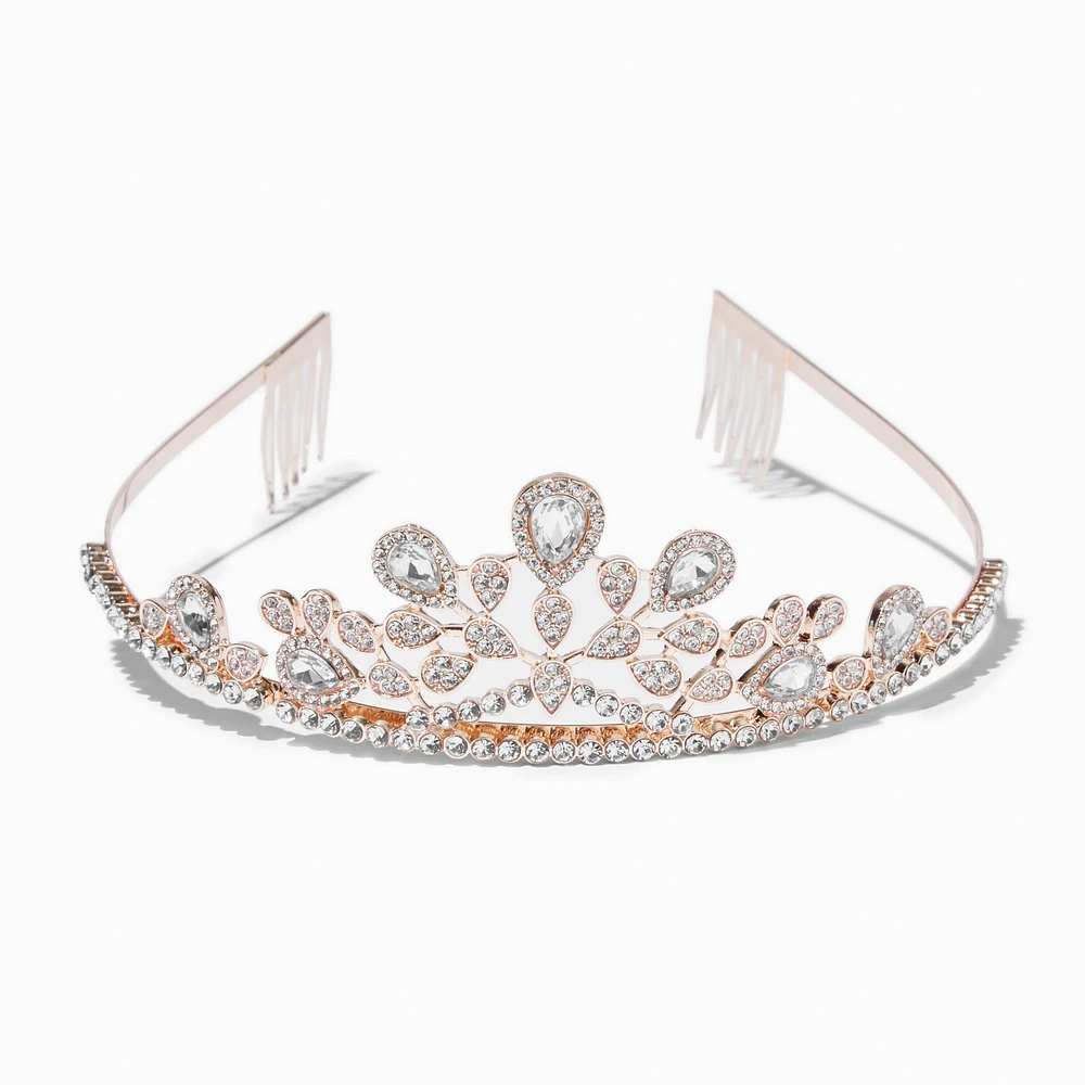 Rose Gold Rhinestone Bianca Tiara