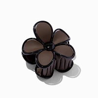 Brown & Black Lined Flower Hair Claw 