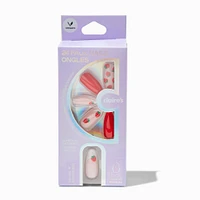 French Strawberry Stiletto Vegan Faux Nail Set - 24 Pack