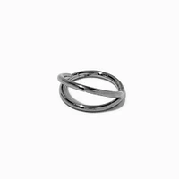 18G Silver-tone Titanium Double Row Nose Ring