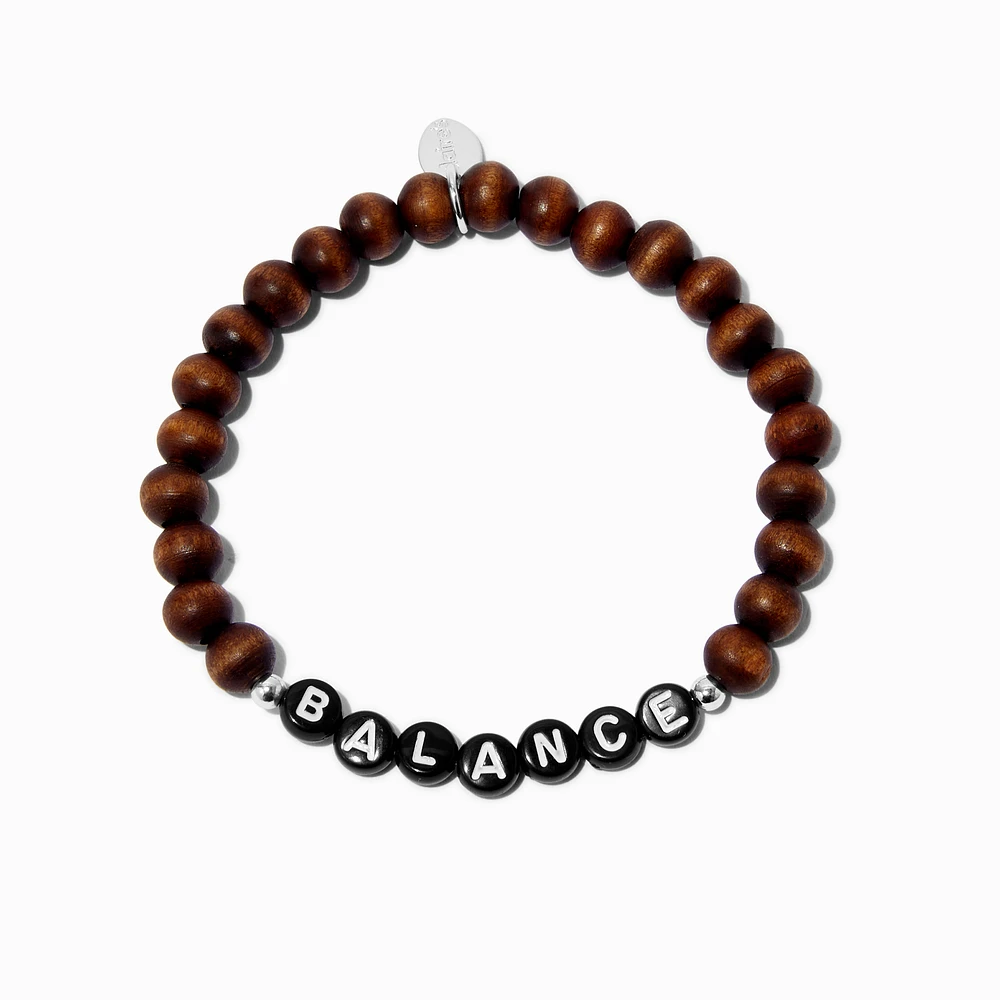 Brown ''Balance'' Beaded Stretch Bracelet