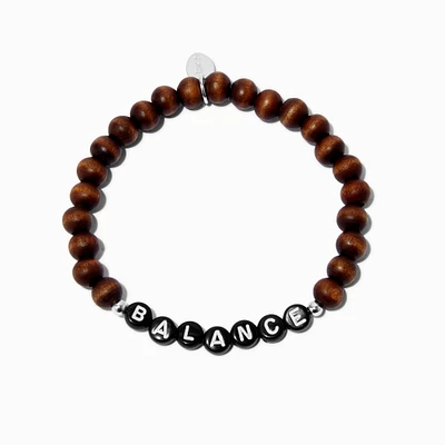Brown ''Balance'' Beaded Stretch Bracelet