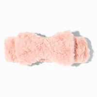 Blush Pink Furry Makeup Bow Headwrap