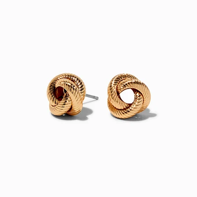 Gold-tone Rope Knot Stud Earrings