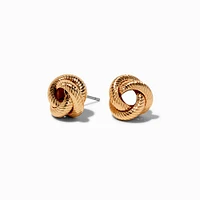 Gold-tone Rope Knot Stud Earrings