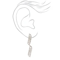 Silver-tone Rhinestone Waves Jewelry Set - 2 Pack