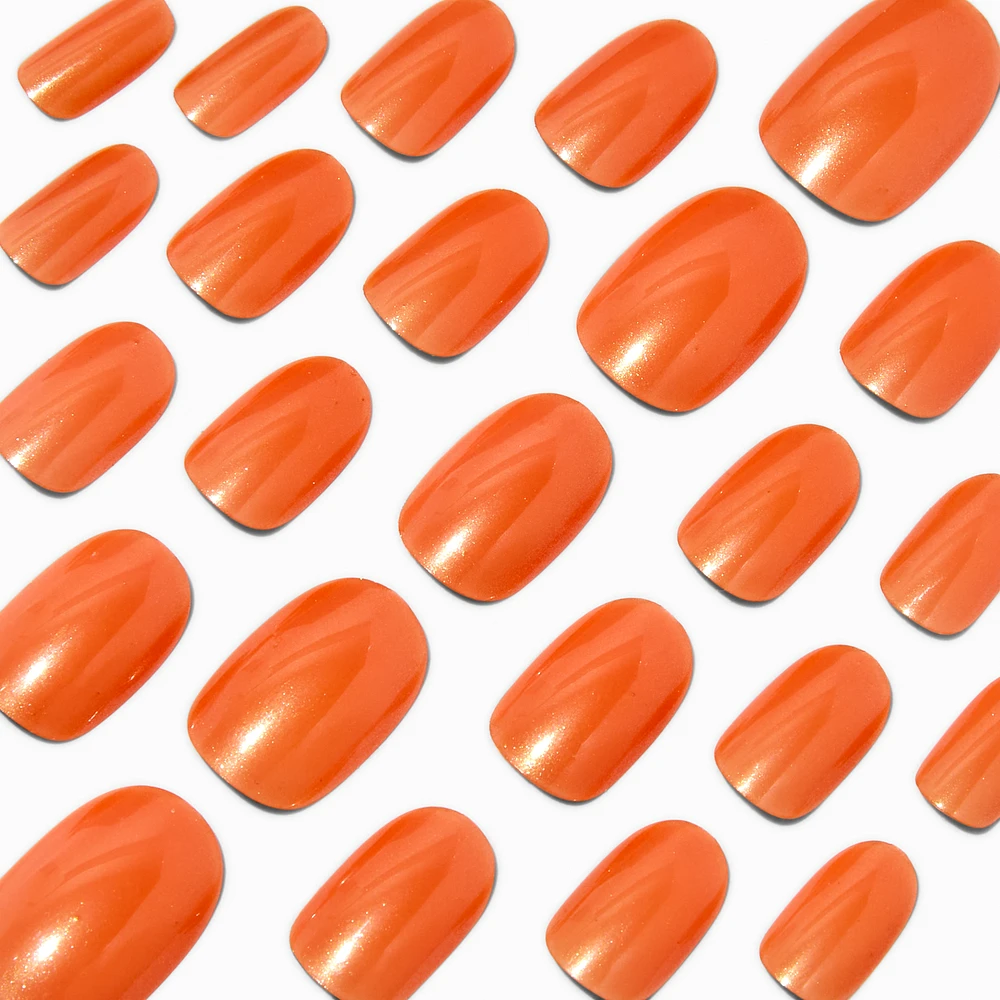 Dark Nude Glazed Medium Oval Vegan Faux Nail Set - 24 Pack