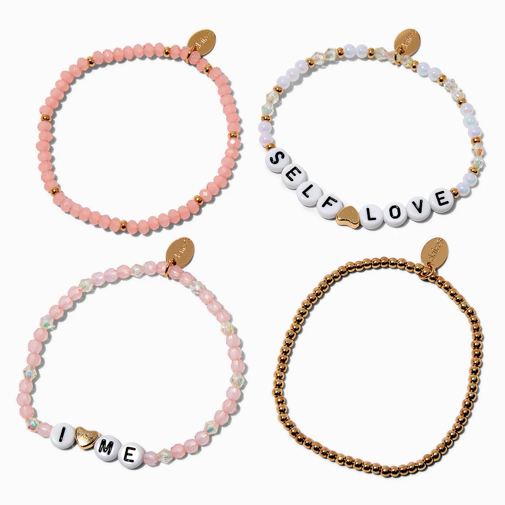 Mental Health Awareness Beaded Stretch Bracelets - 4 Pack