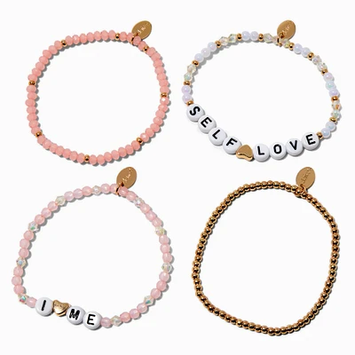 Mental Health Awareness Beaded Stretch Bracelets - 4 Pack 