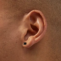 Black Cubic Zirconia 3mm Round Stud Earrings