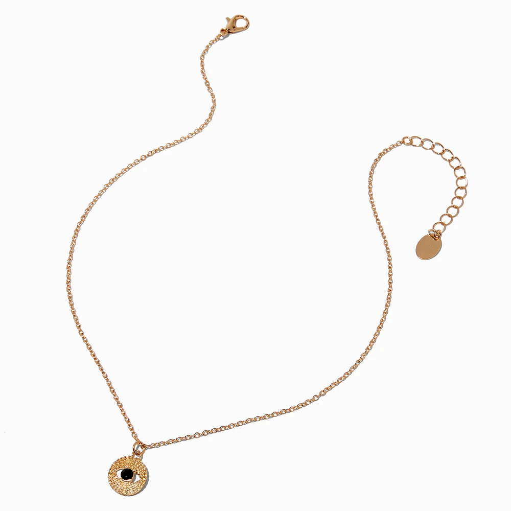 Gold-tone Mini Evil Eye Pendant Necklace