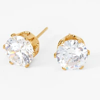 C LUXE by Claire's 18kt Gold Plated Cubic Zirconia 8mm Round Stud Earrings
