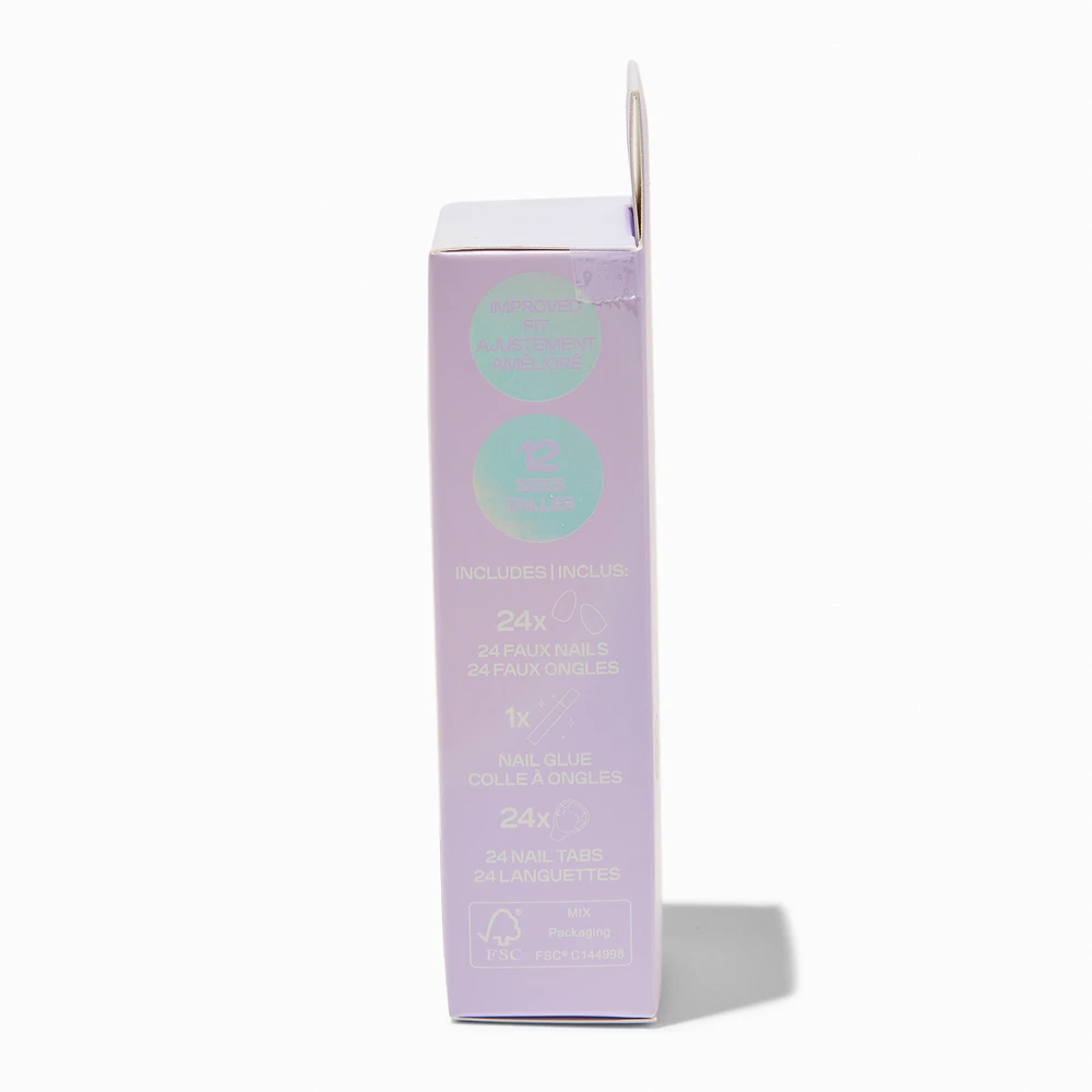 French Strawberry Stiletto Vegan Faux Nail Set - 24 Pack