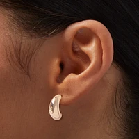 Gold-tone Bean 15mm Hoop Earrings
