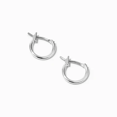 Silver-tone 10mm Hoop Earrings